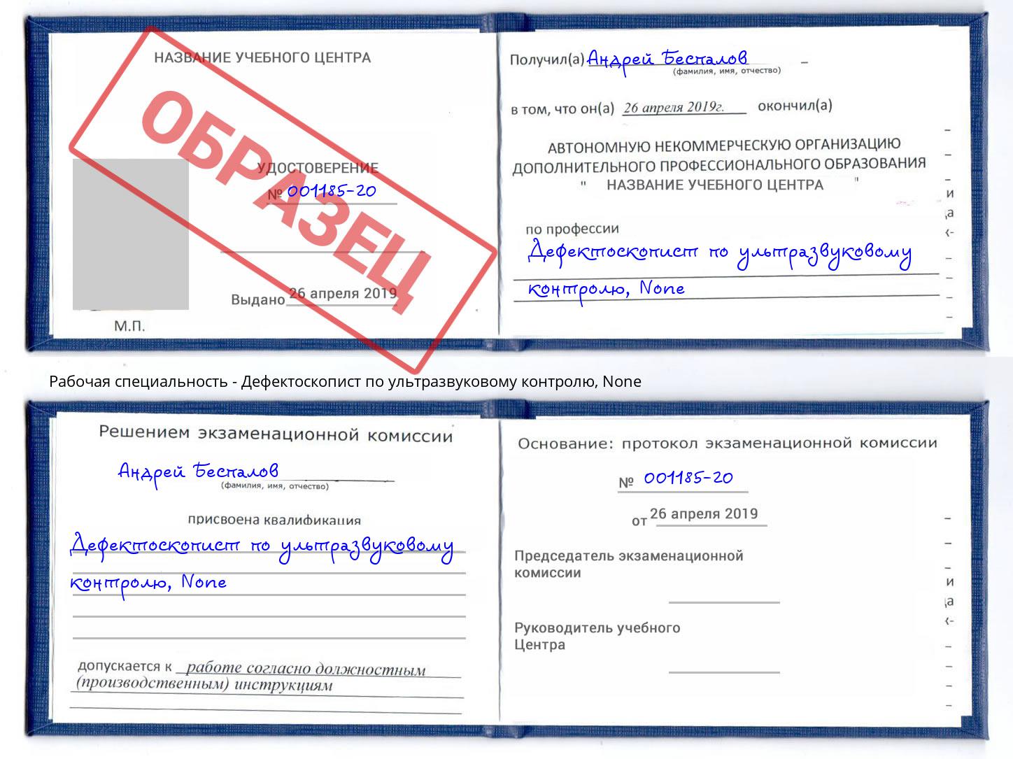 корочка None Дефектоскопист по ультразвуковому контролю Александров